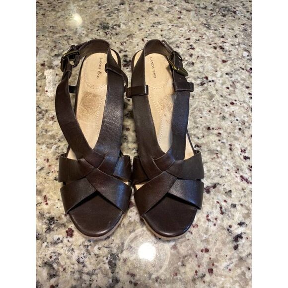 Lands End Wedge Sandal Size 9.5 - Picture 2 of 5